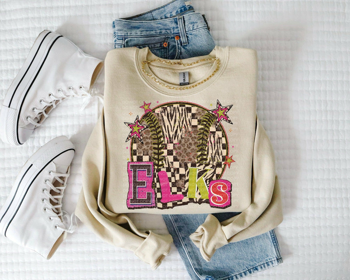 Elks magazine font and ball (SCG) DTF Transfer