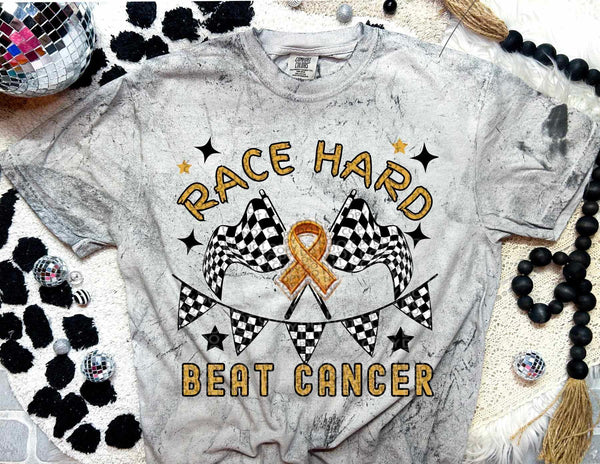 Race hard beat cancer 58185 DTF transfer