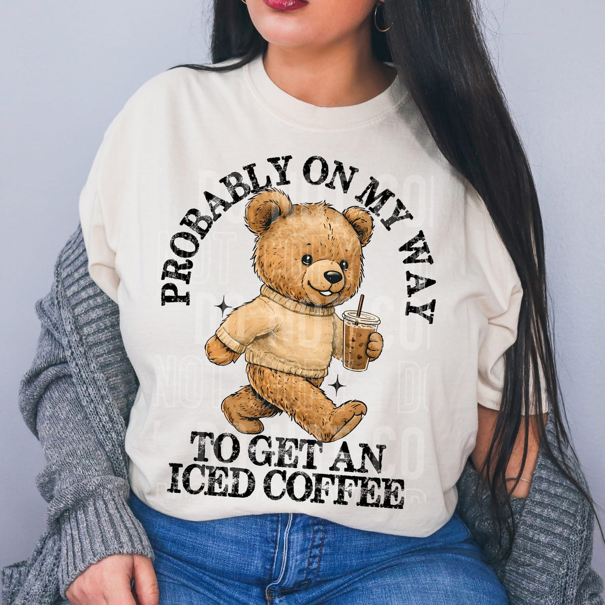 On my way to get an iced coffee bear (SBB) DTF Transfer