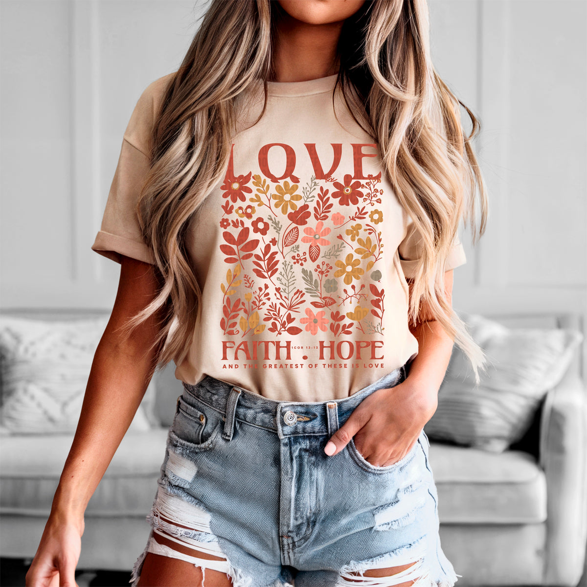 Love faith hope flowers 95062 DTF transfer