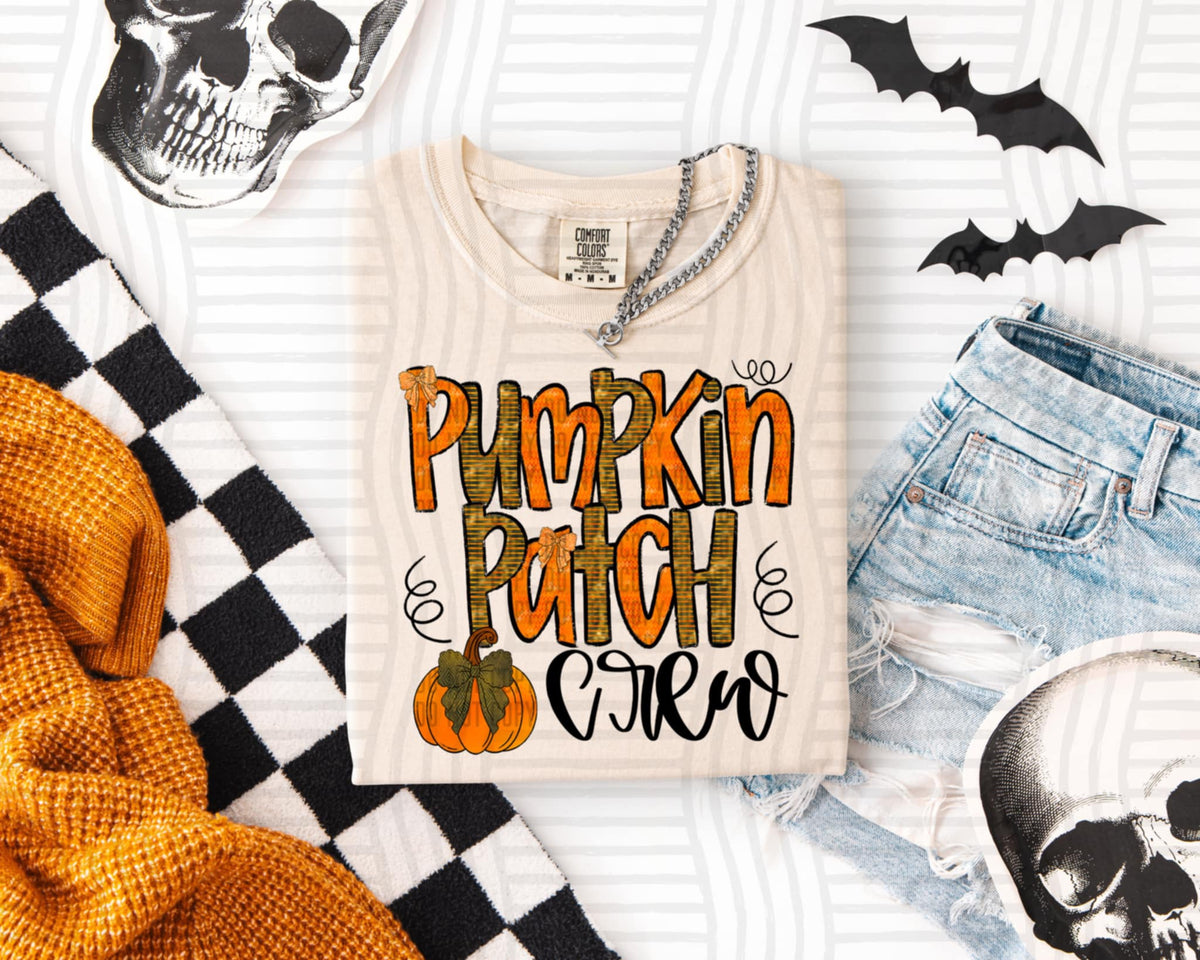 Pumpkin Patch Crew green and orange (caplinger) DTF transfer