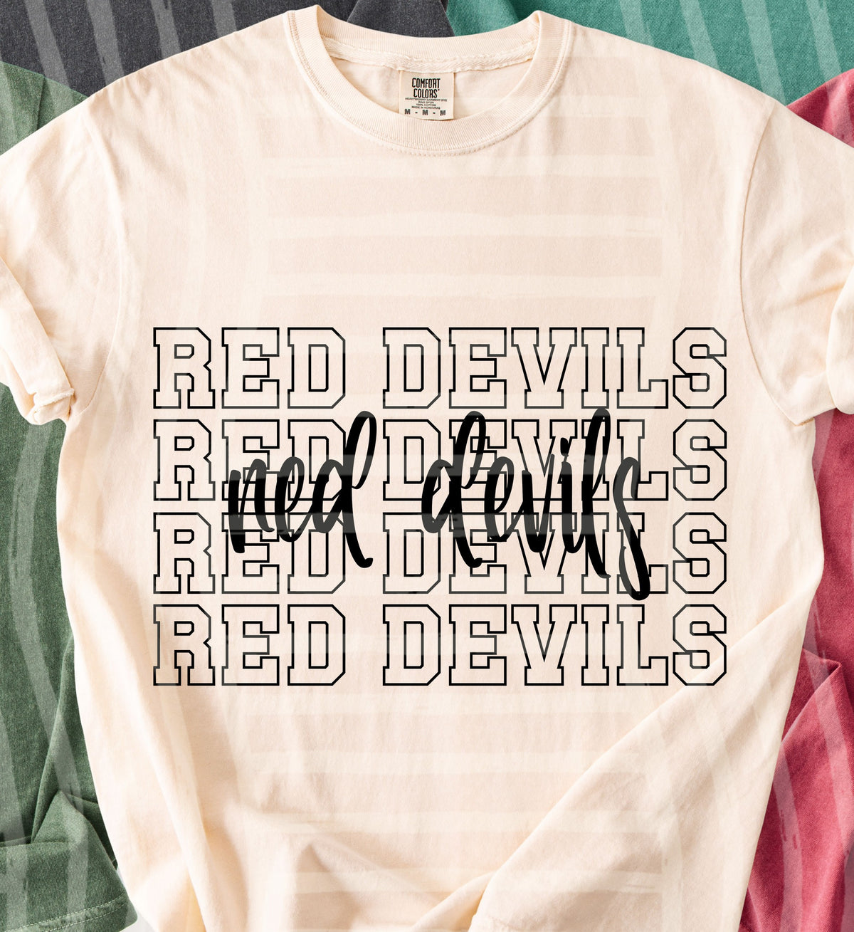 red devils simple stacked outlines (Caplinger) DTF Transfer