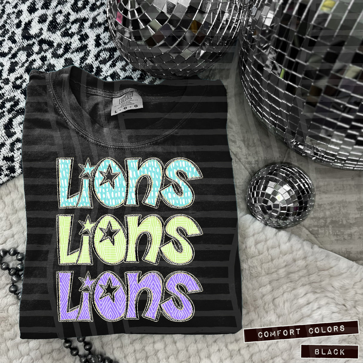 Lions Pastel Star Stacked (Caplinger) 101633 DTF transfer