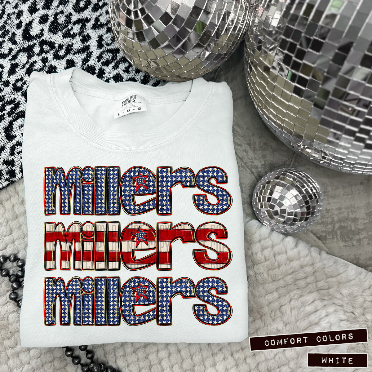 Millers RWB stacked (Caplinger) DTF transfer