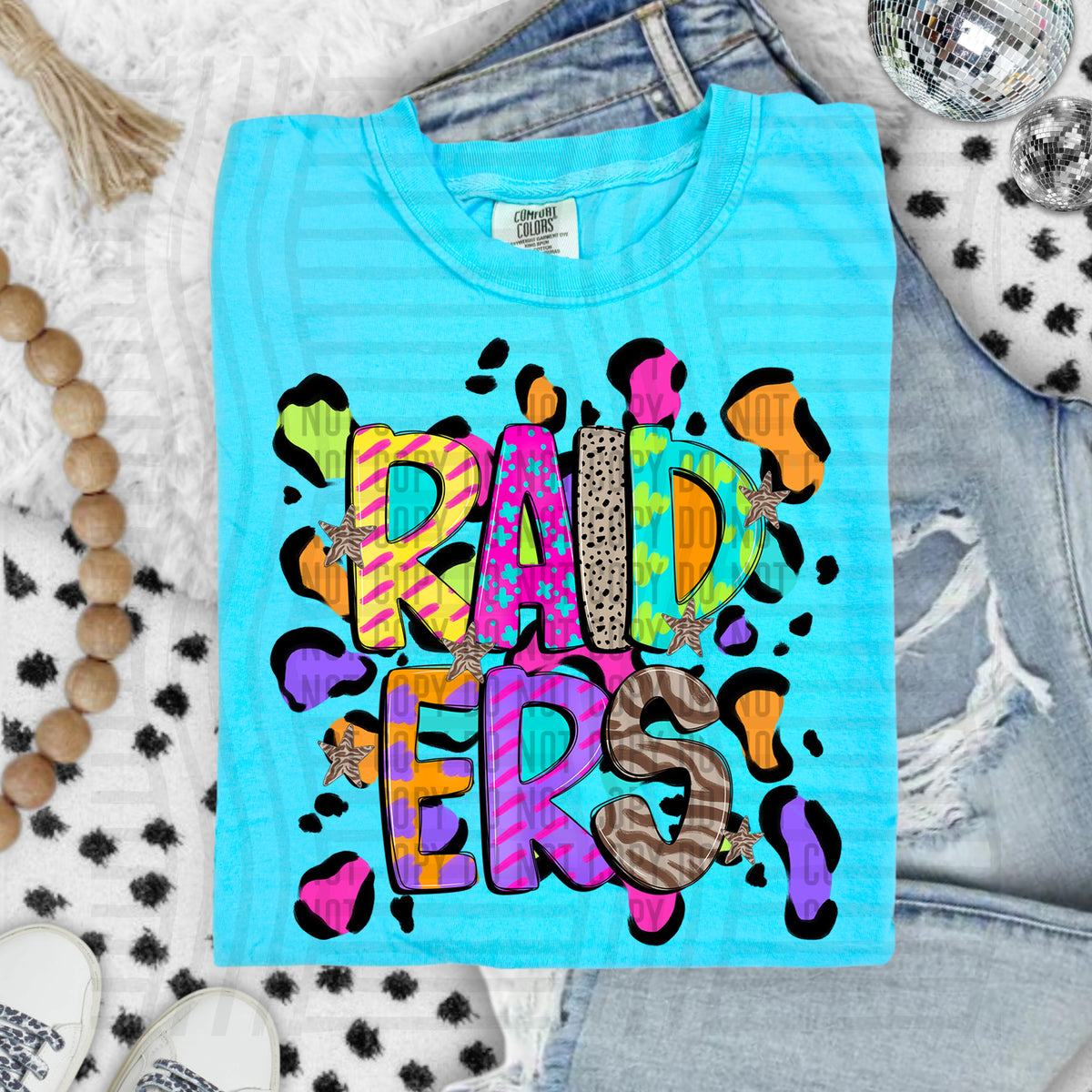 Raiders Funky Mix Up Leopard Mascot (Caplinger) DTF transfer