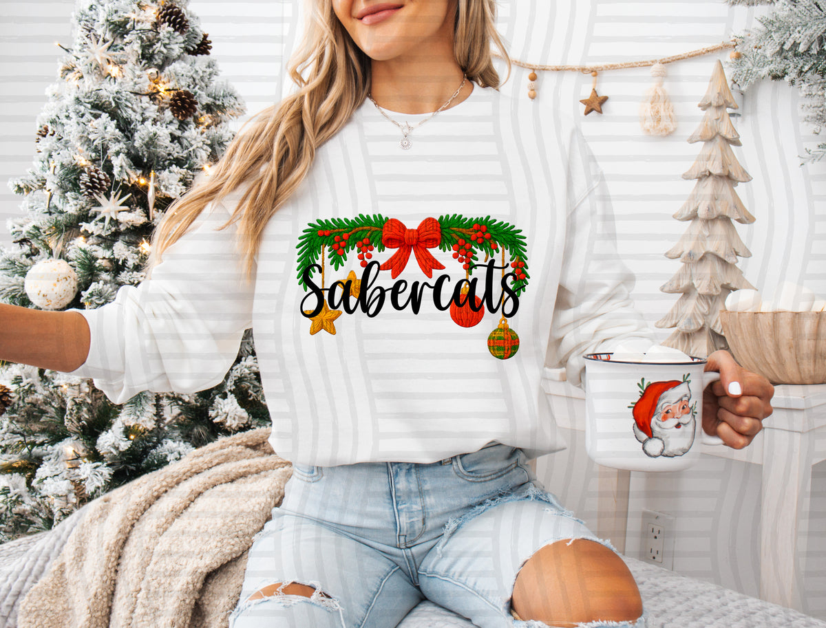 Sabercats Christmas Garland (caplinger) DTF Transfer