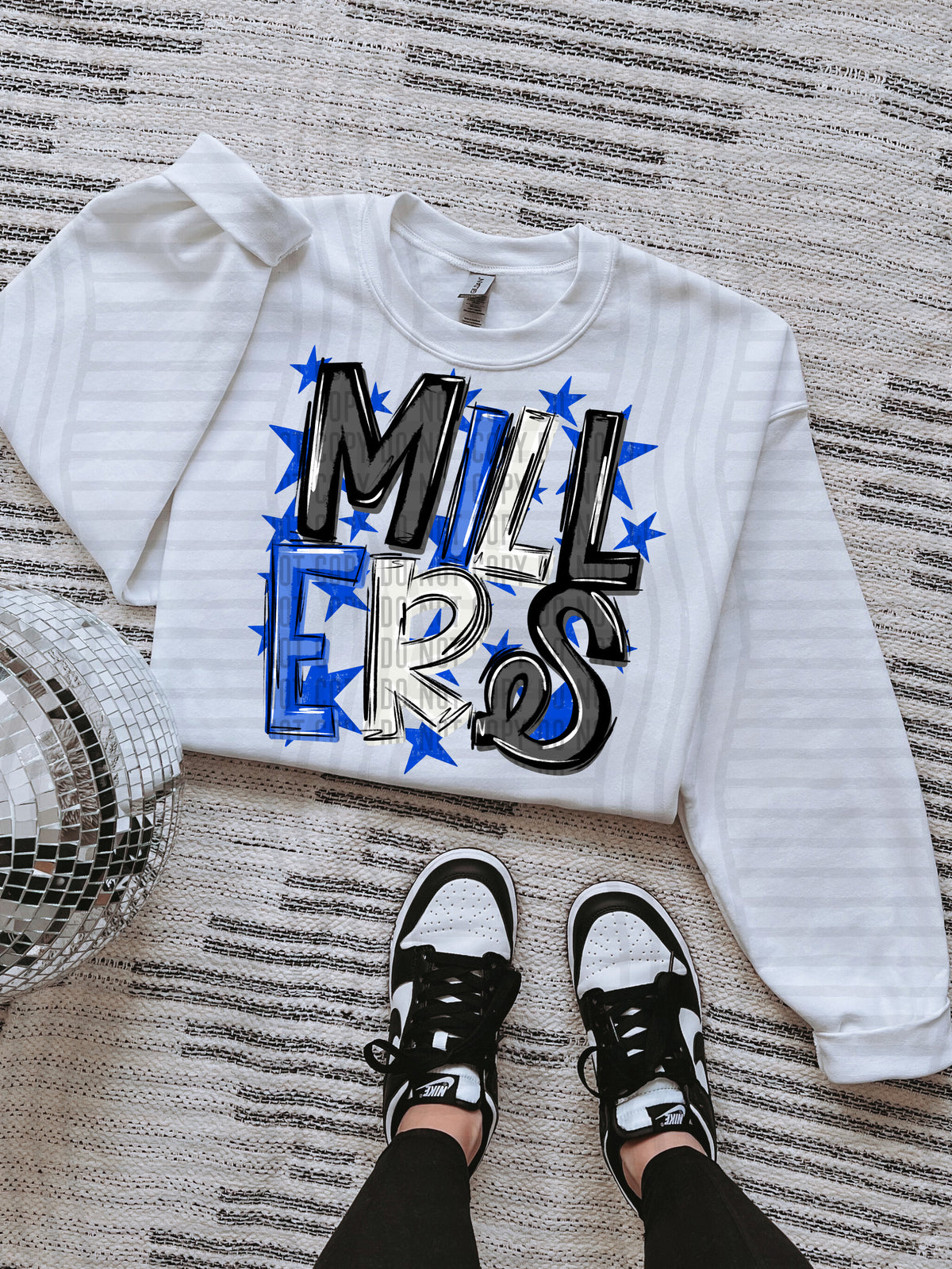 millers black and blue with blue stars (caplinger) DTF Transfer