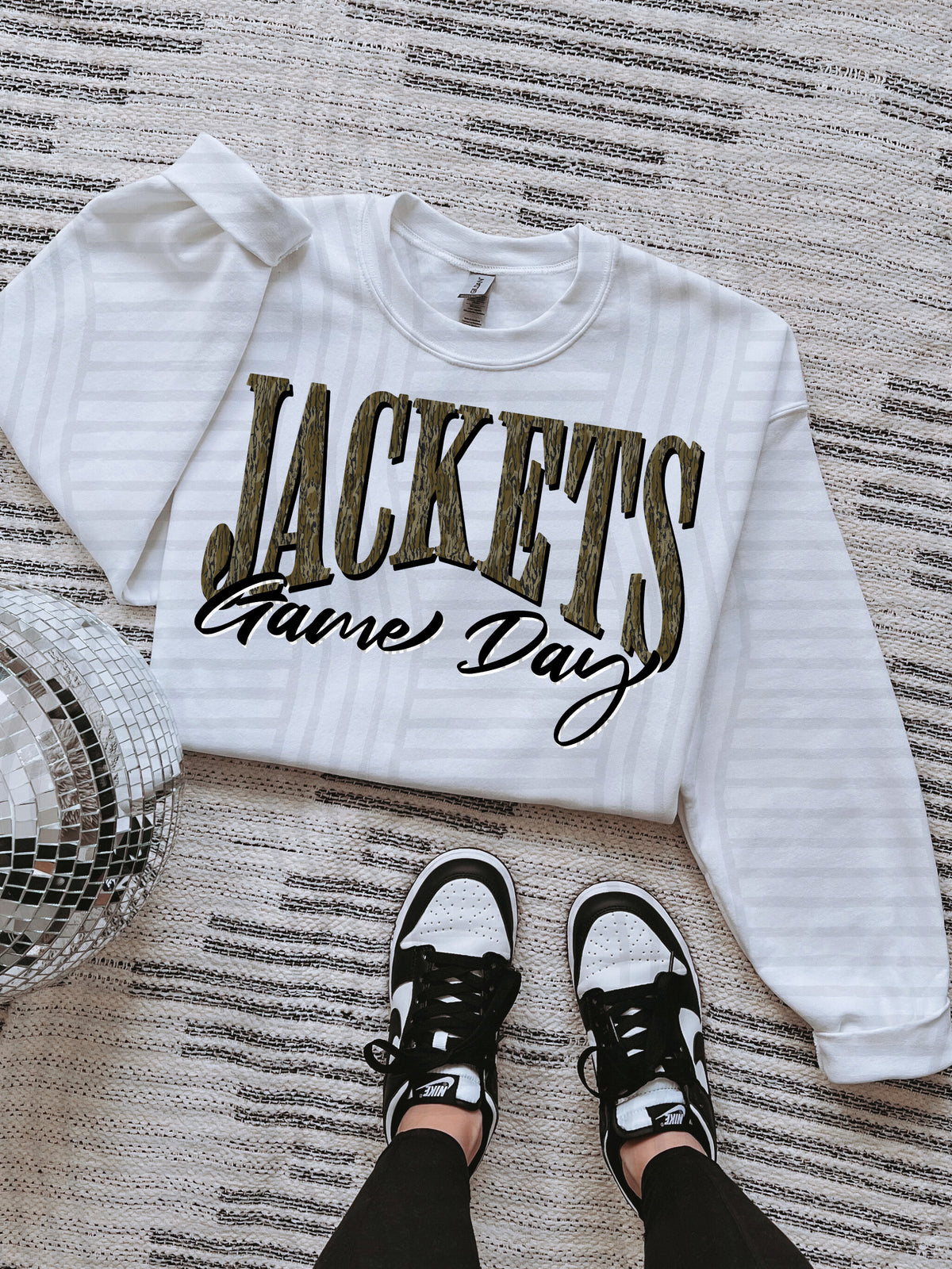 jackets game day arched camo font (Caplinger) DTF Transfer