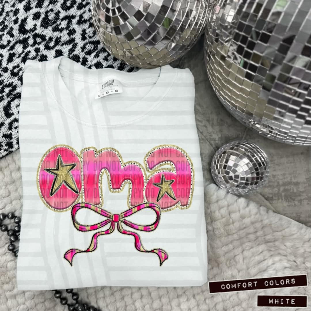 Oma pink with bow (Caplinger) 100641 DTF transfer