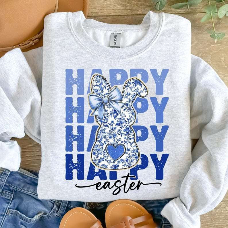 Happy Easter blue stacked 80218 DTF transfer