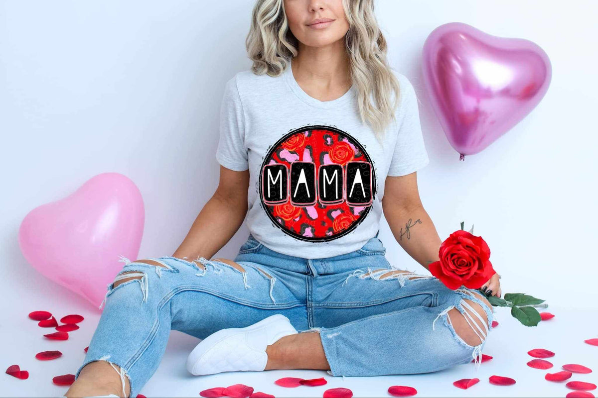 Mama valentine circle 70359 DTF transfer