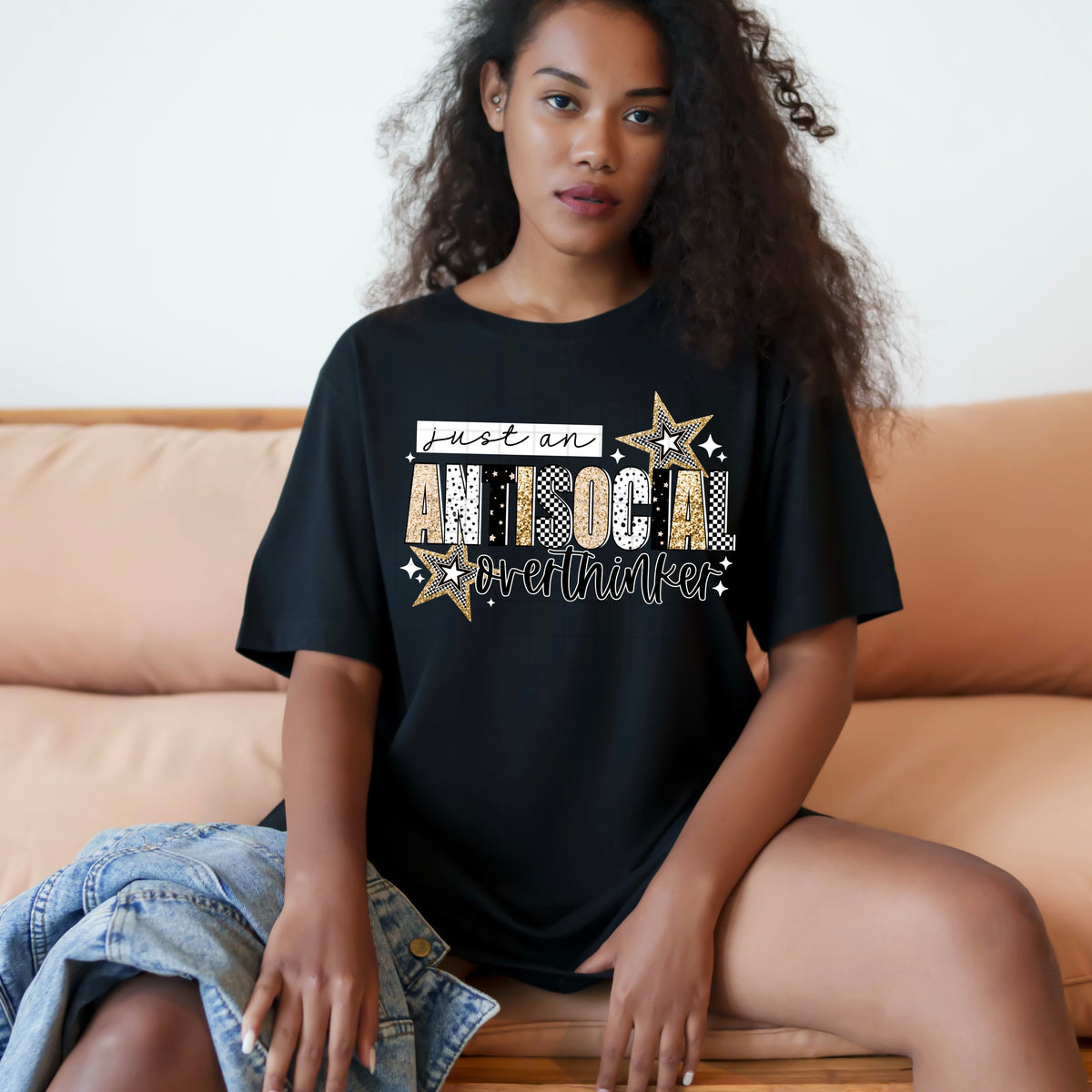 Antisocial overthinker (white) CSC DTF Transfer