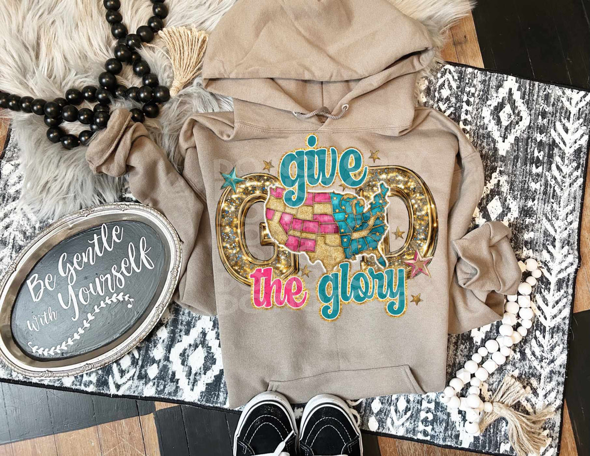 Give the glory to god America (SSD) 70655 DTF transfer