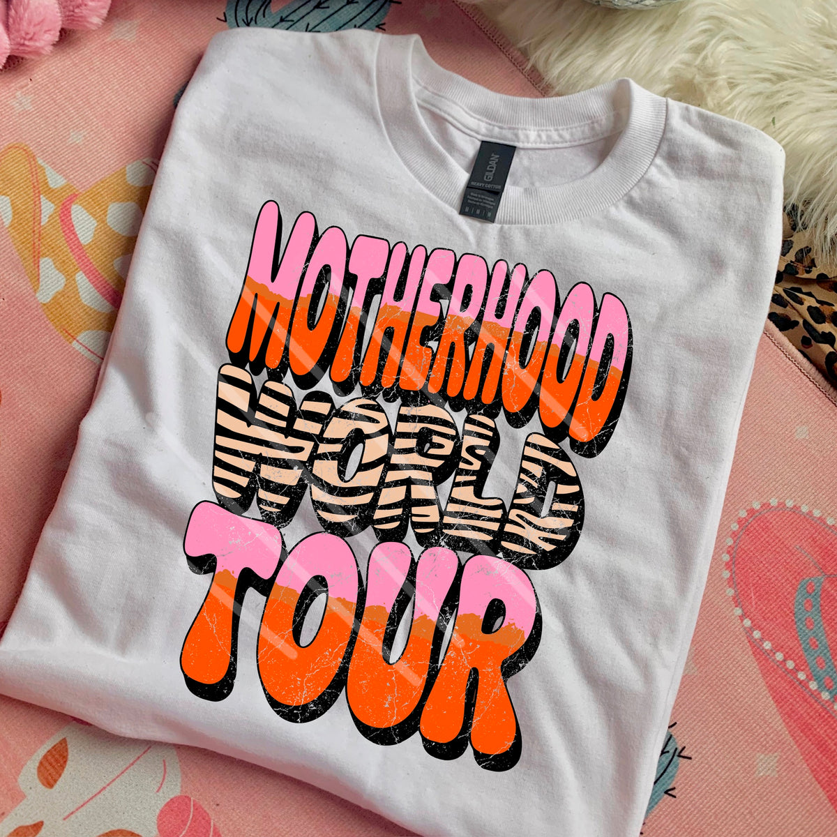Motherhood World Tour zebra DISTRESSED (saved) 110495 DTF transfer