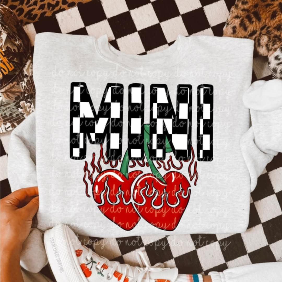 Mini checkered with cherries (MMD) 96068 DTF transfer