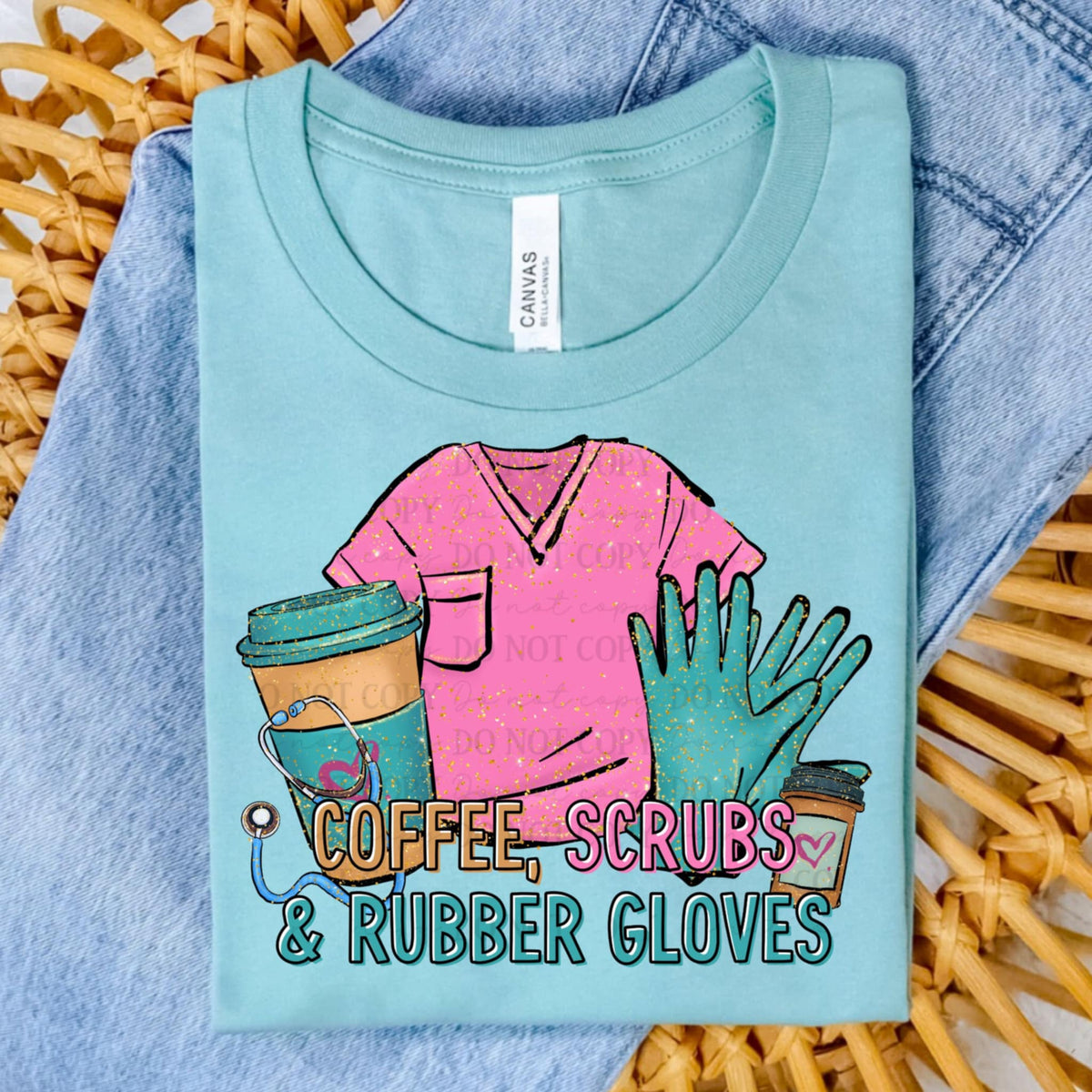 Coffee scrubs & rubber gloves (ABD) 92341 DTF transfer