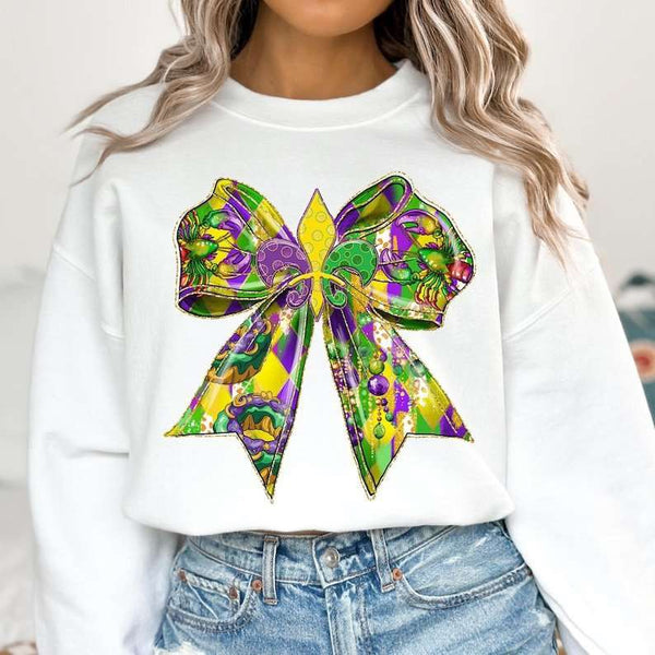 Mardi Gras bow 77675 DTF transfer