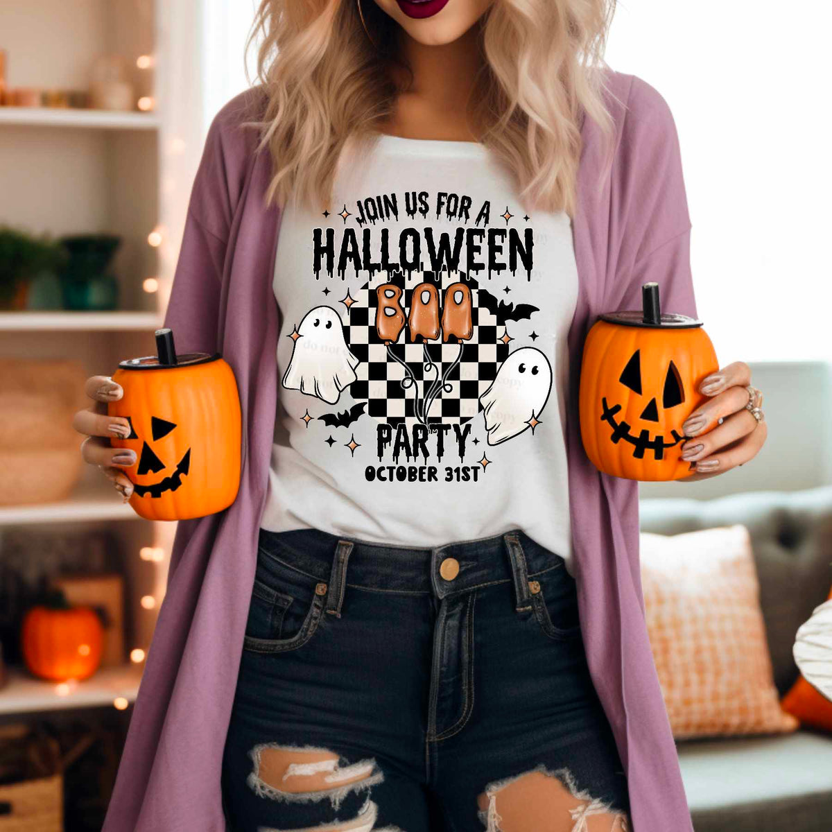 Join us for a Halloween party black font (CSC) 55154 DTF transfer
