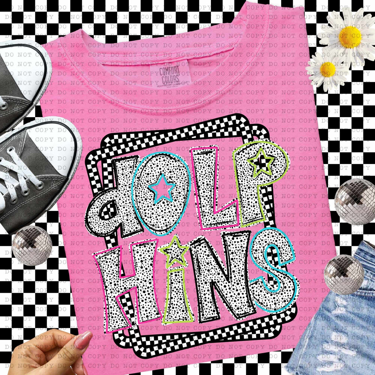 Dolphins Dalmatian filled mascots (ECHT) 55128 DTF transfer