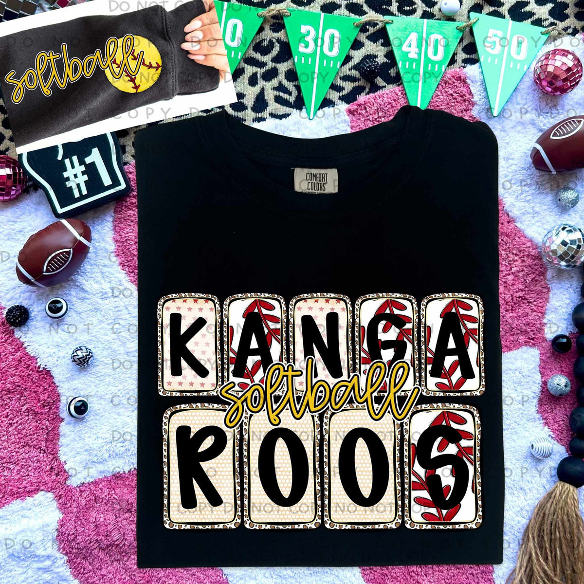 Kangaroos Softball FRONT (Caplinger) 82798 DTF transfer