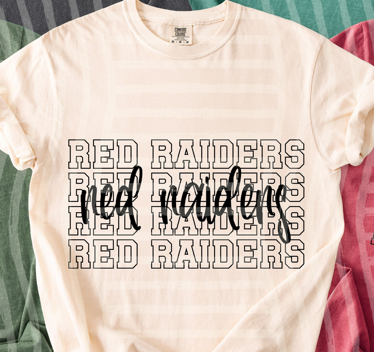 red raiders simple stacked outlines (Caplinger) DTF Transfer