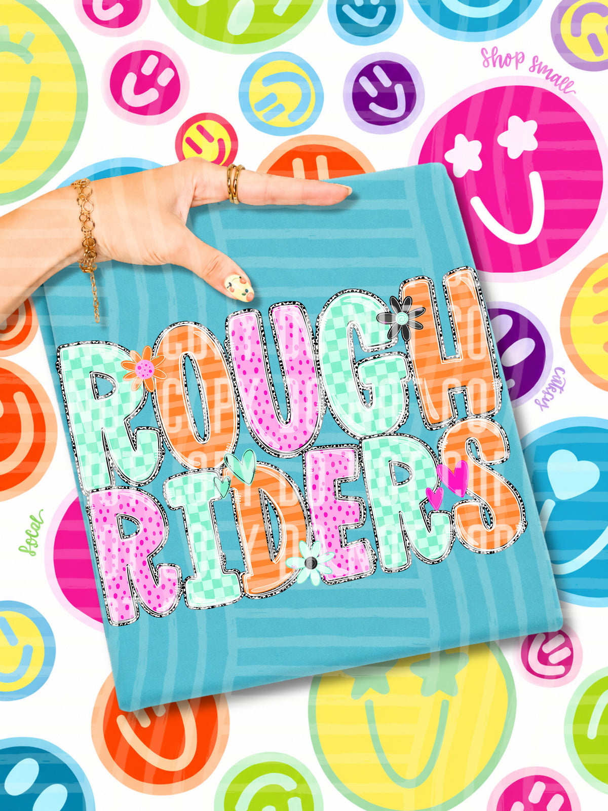 rough riders 22 happy blooms (caplinger) DTF transfer