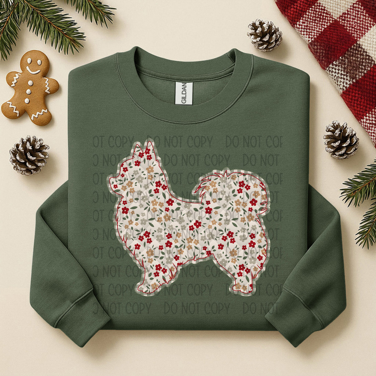 Chihuahua Long Hair Floral (SWD) DTF TRANSFER