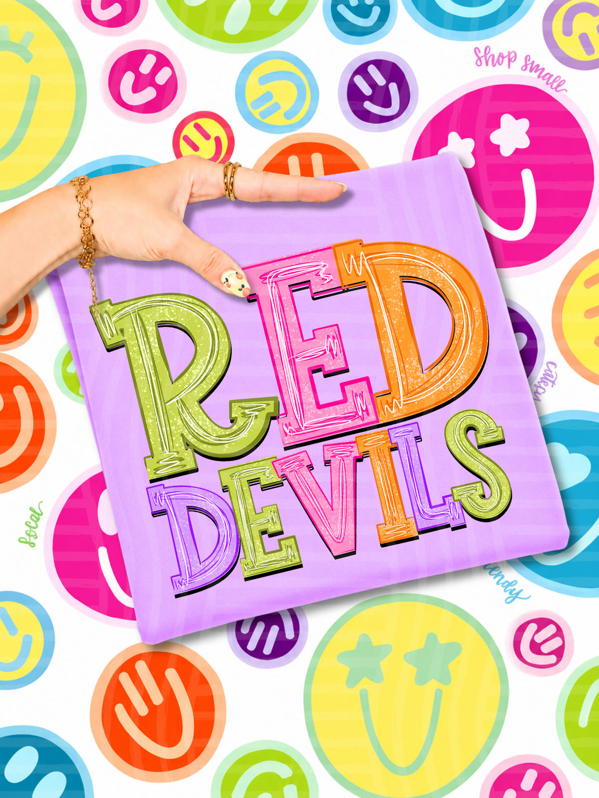 red devils simply colorful stacked (Caplinger) DTF Transfer