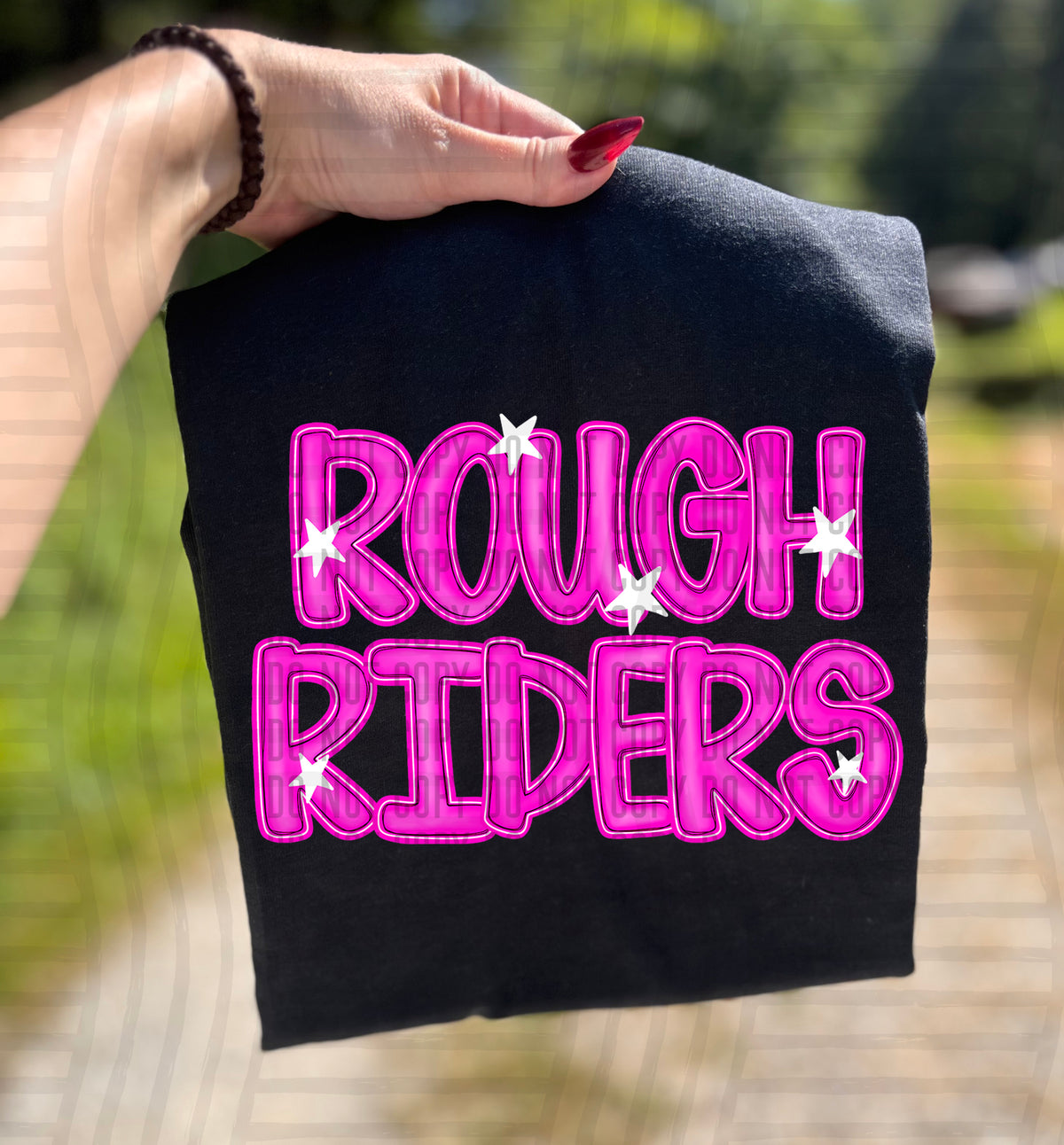 Rough Raiders Pink And Preppy Split 112941 DTF transfer