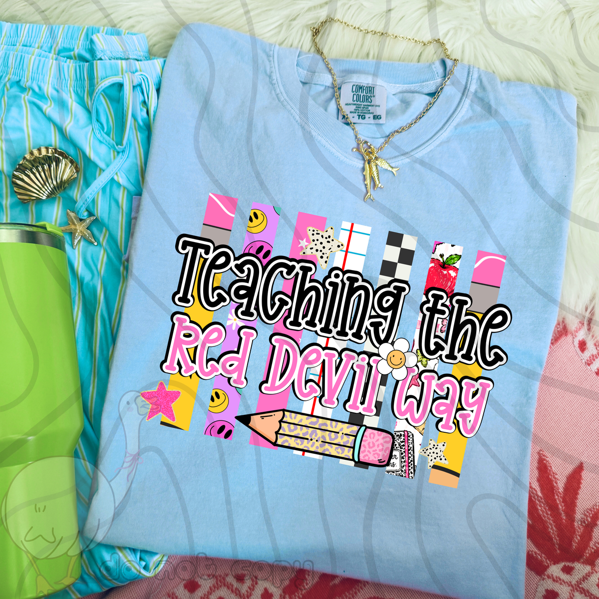 Teaching the red devil way school stripes (DKD) DTF Transfer