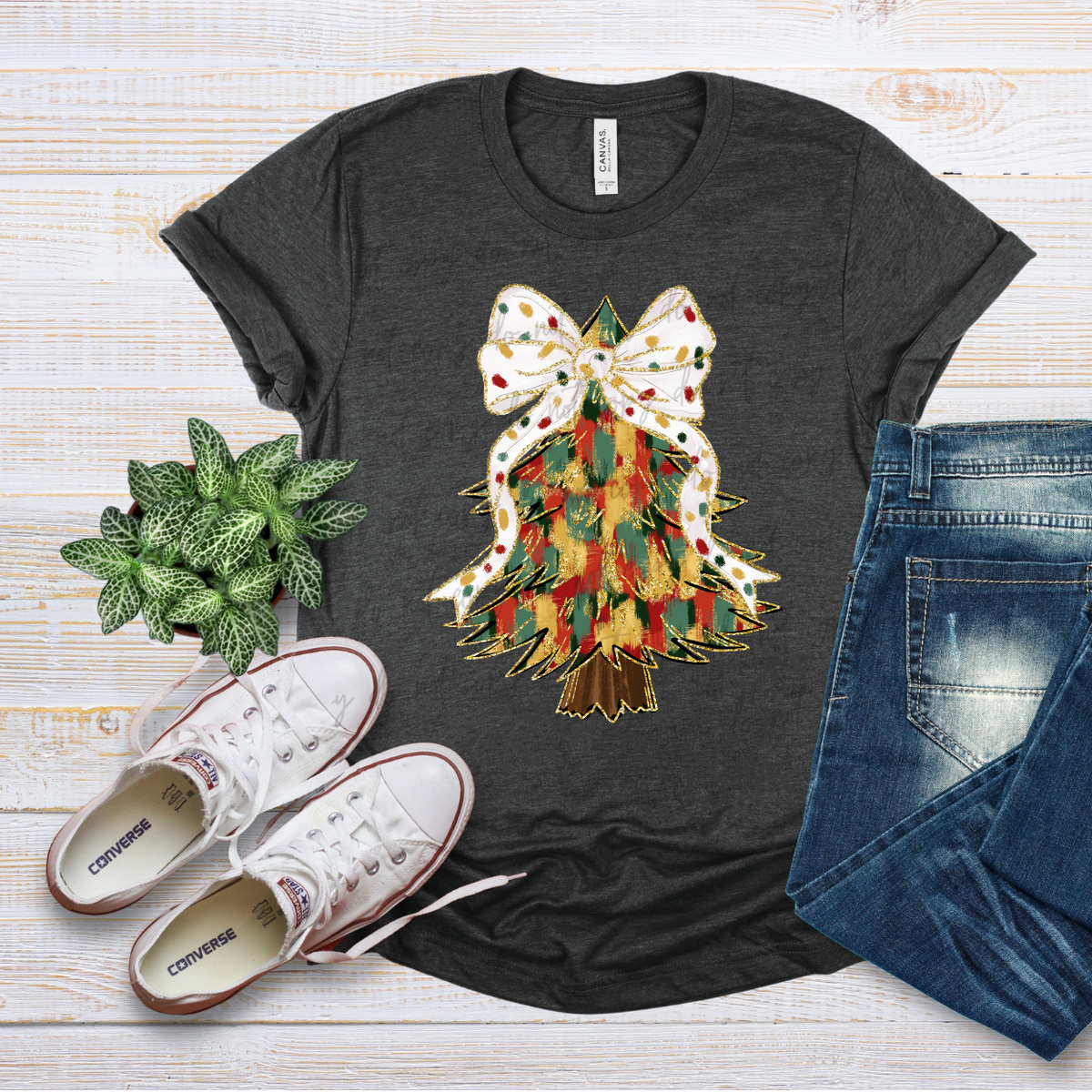 Christmas Tree With Bow DTF Transfers