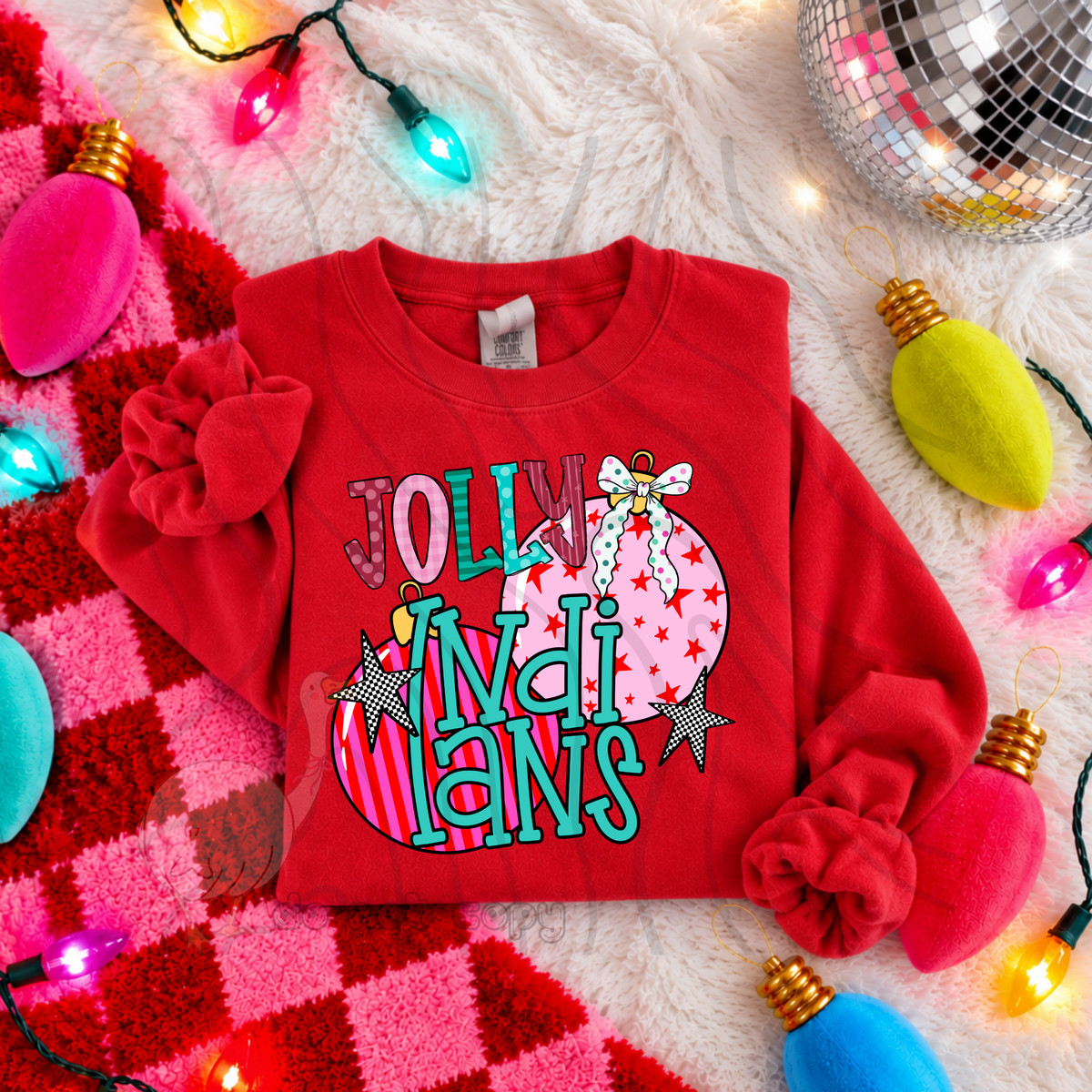 Jolly Indians pink ornaments (DKD) DTF Transfer