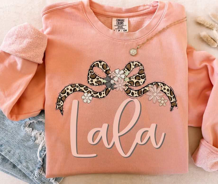 Lala leopard bow (S&G) 82397 DTF transfer