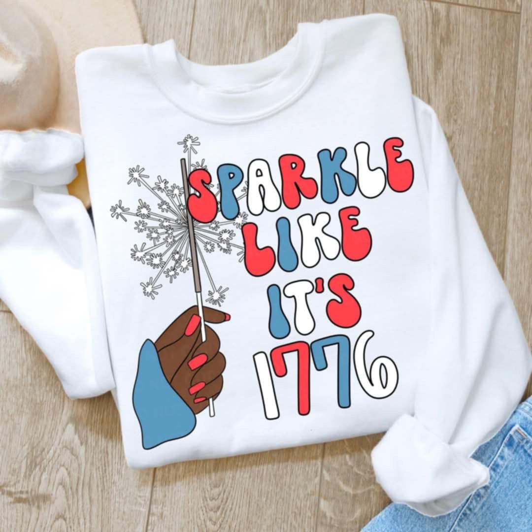 Sparkle like it’s 1776 dark hand (CMD) 96172 DTF transfer