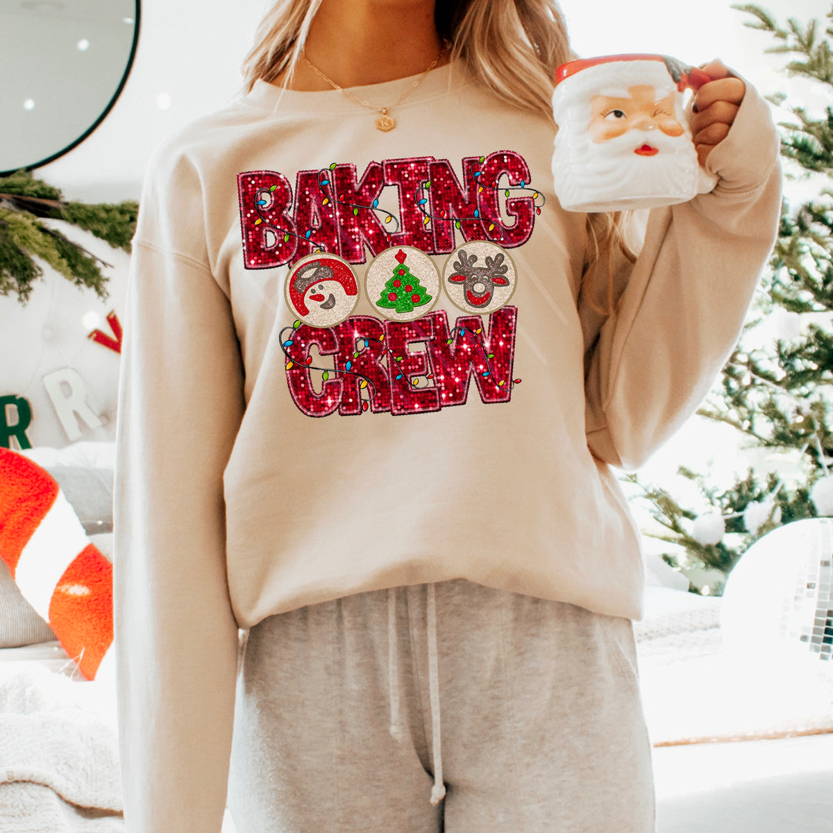 Baking Crew Faux Glitter with cookies 111659 DTF transfer