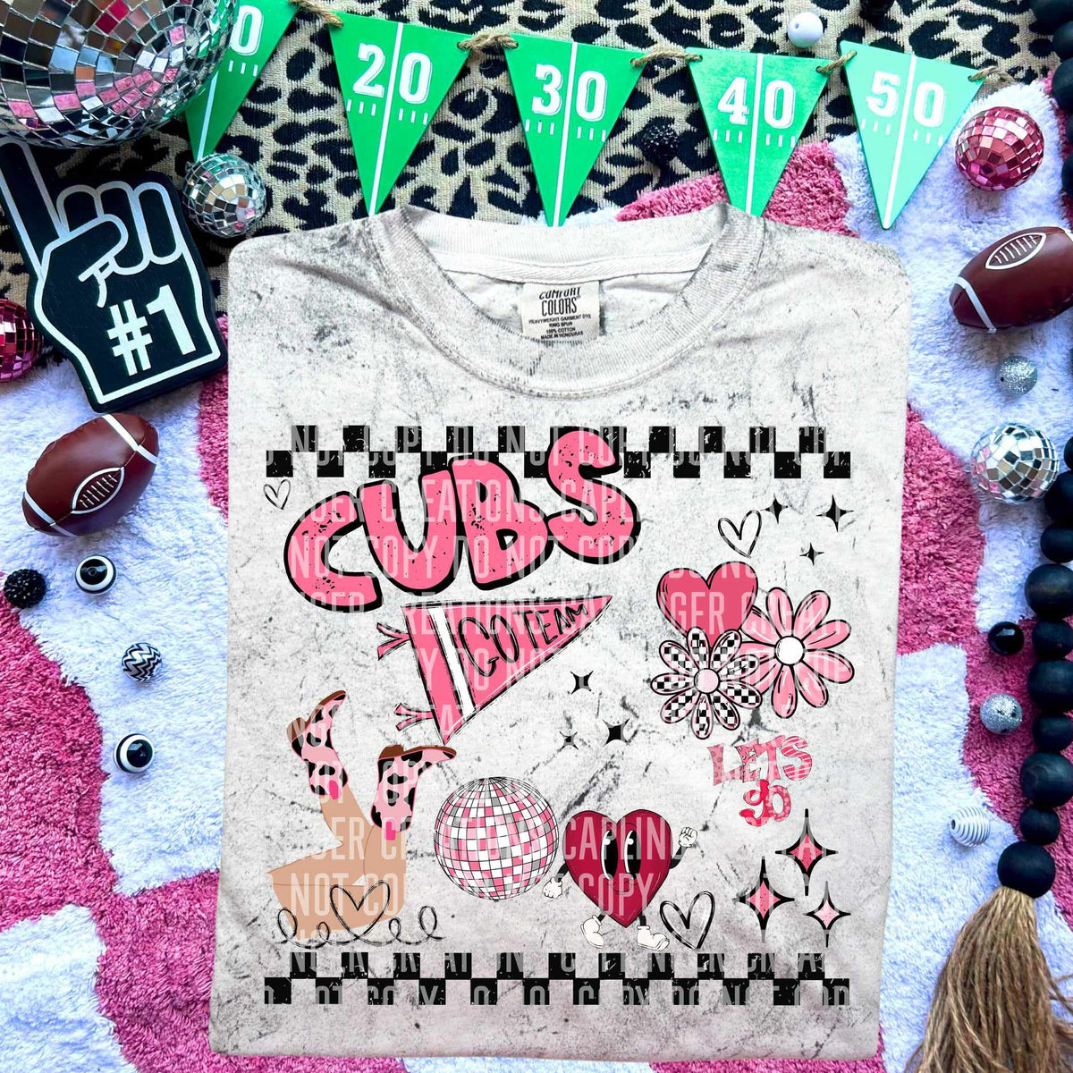 Cubs groovy collage (caplinger) 73148 DTF transfer