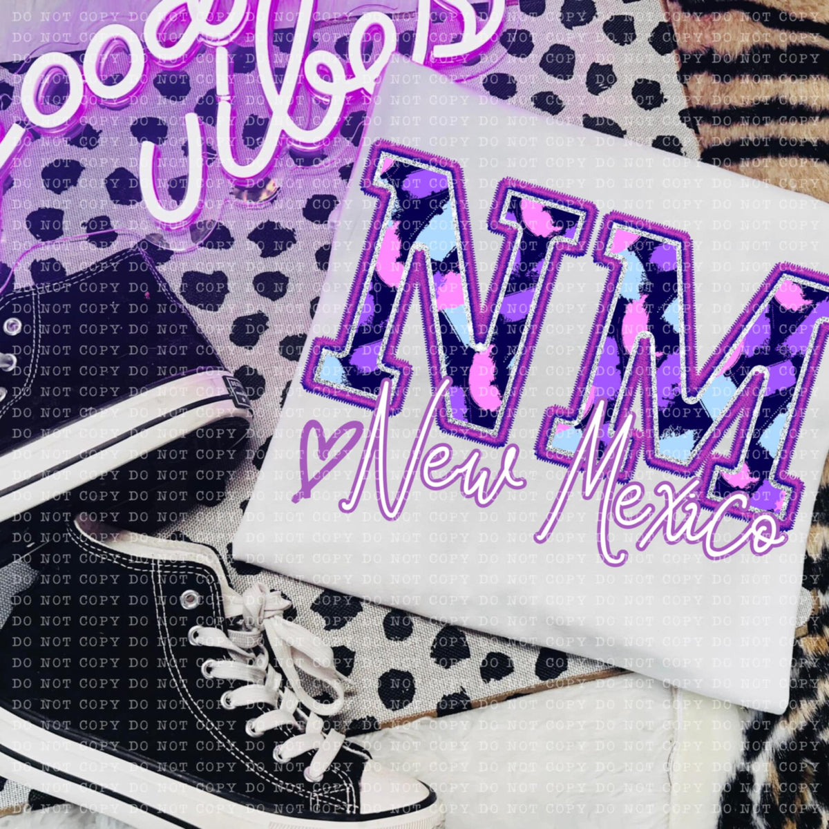 NM New Mexico purple brushstrokes (ECHT) 94057 DTF transfer