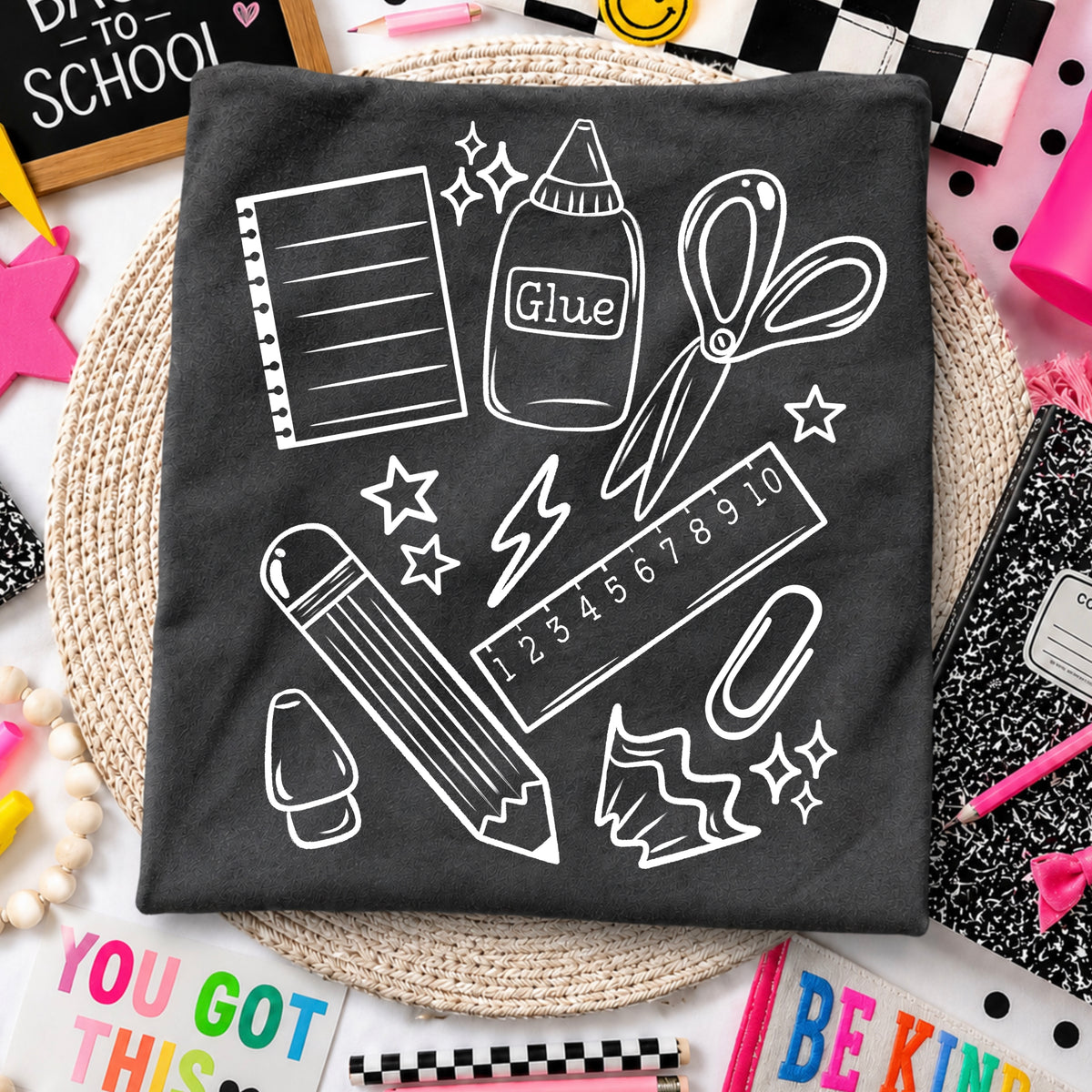 School supplies (white) (CSC) DTF Transfer