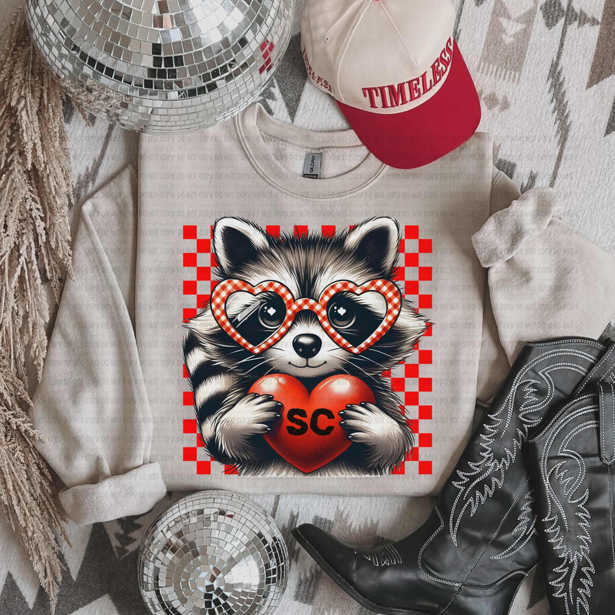 SC heart raccoon state (revel) DTF Transfer