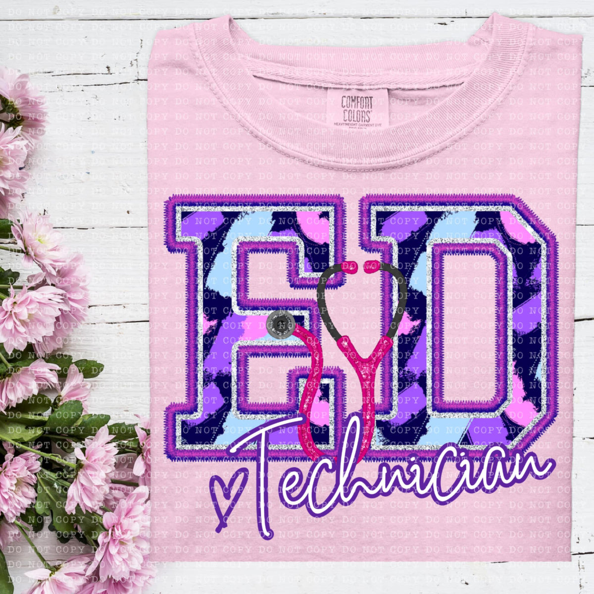 ED technician purple brushstrokes (ECHT) 94008 DTF transfer