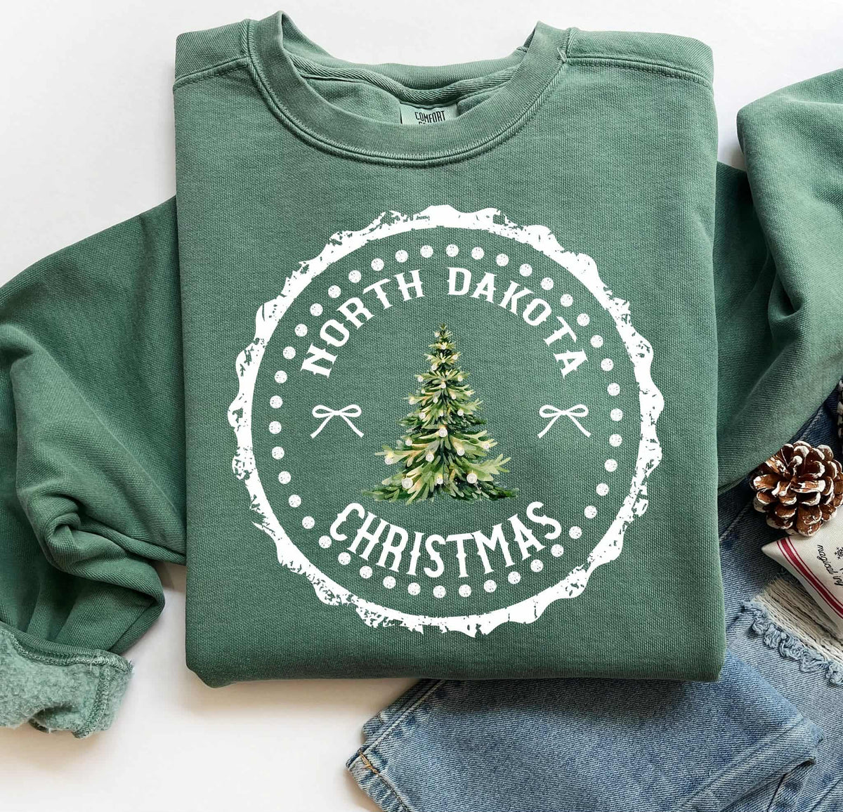 North Dakota Christmas Tree Circle (S&g) DTF Transfer