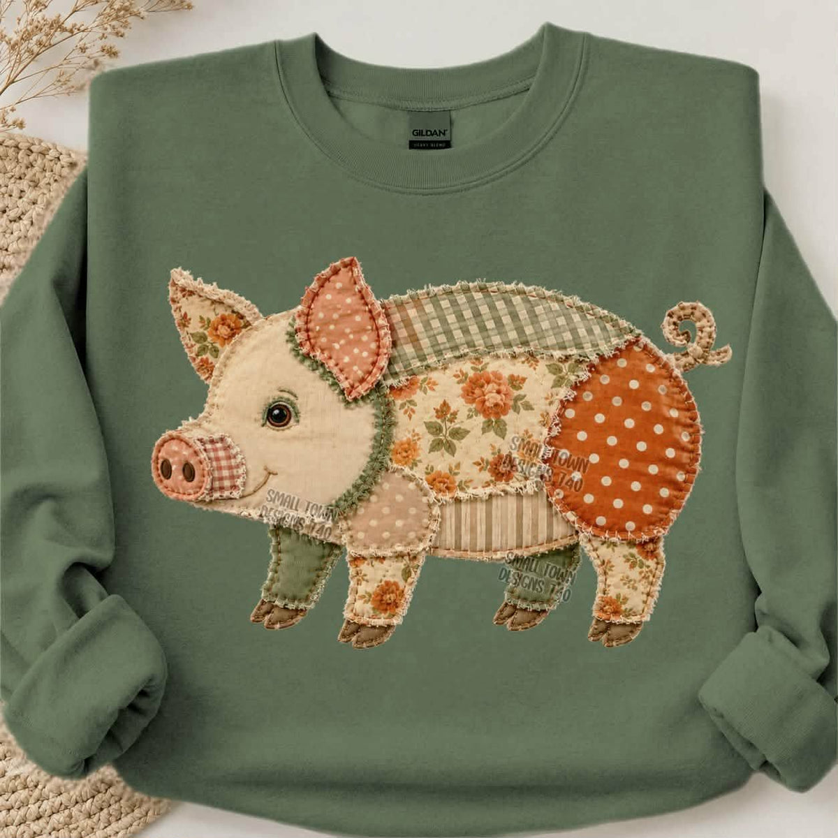 Pig patch fabric (STD) DTF Transfer