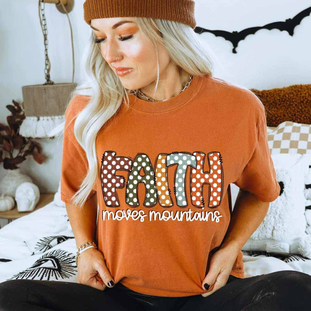 Faith moves mountains polka dots 52821 DTF transfer