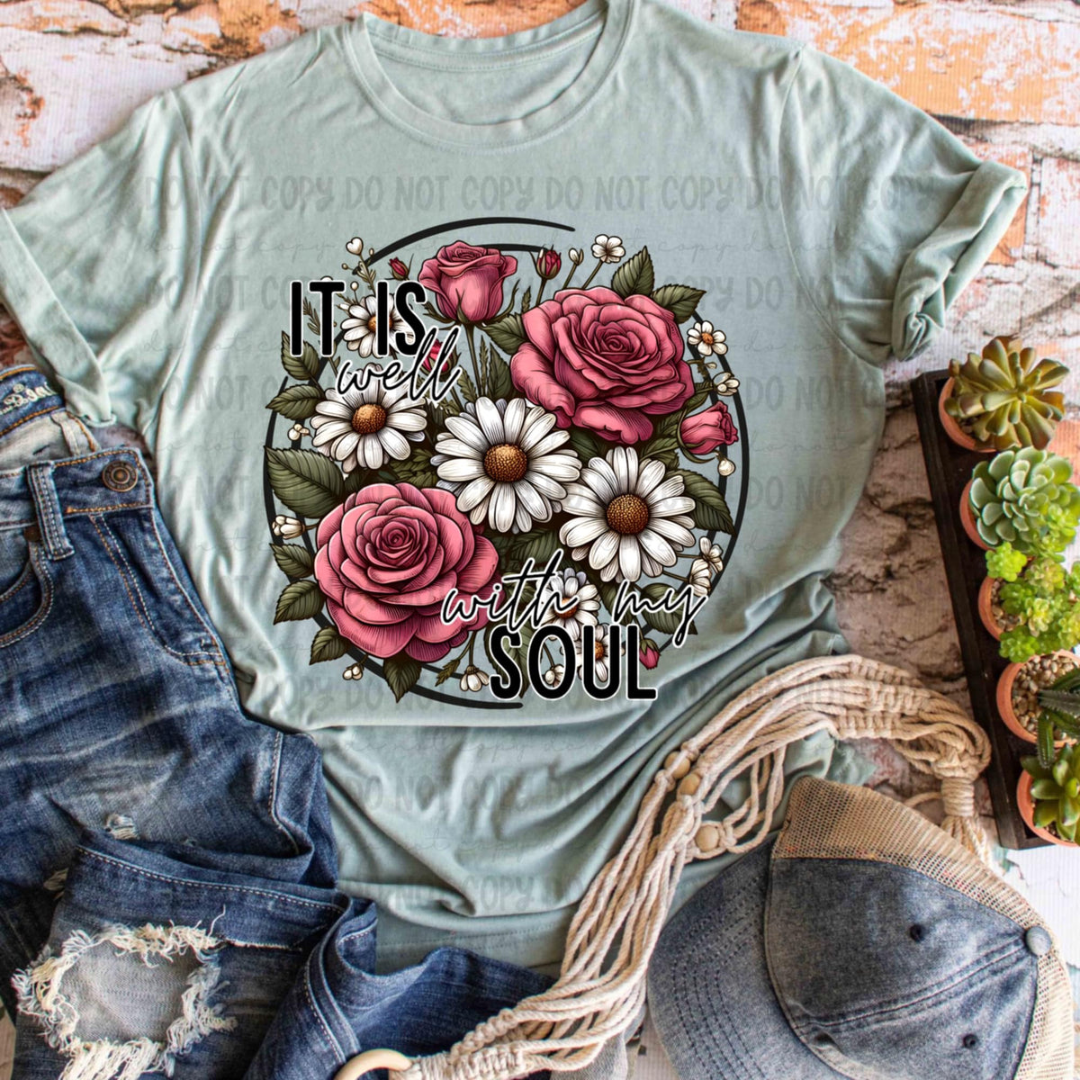 It is well with my soul floral circle (REVEL) 98920 DTF transfer
