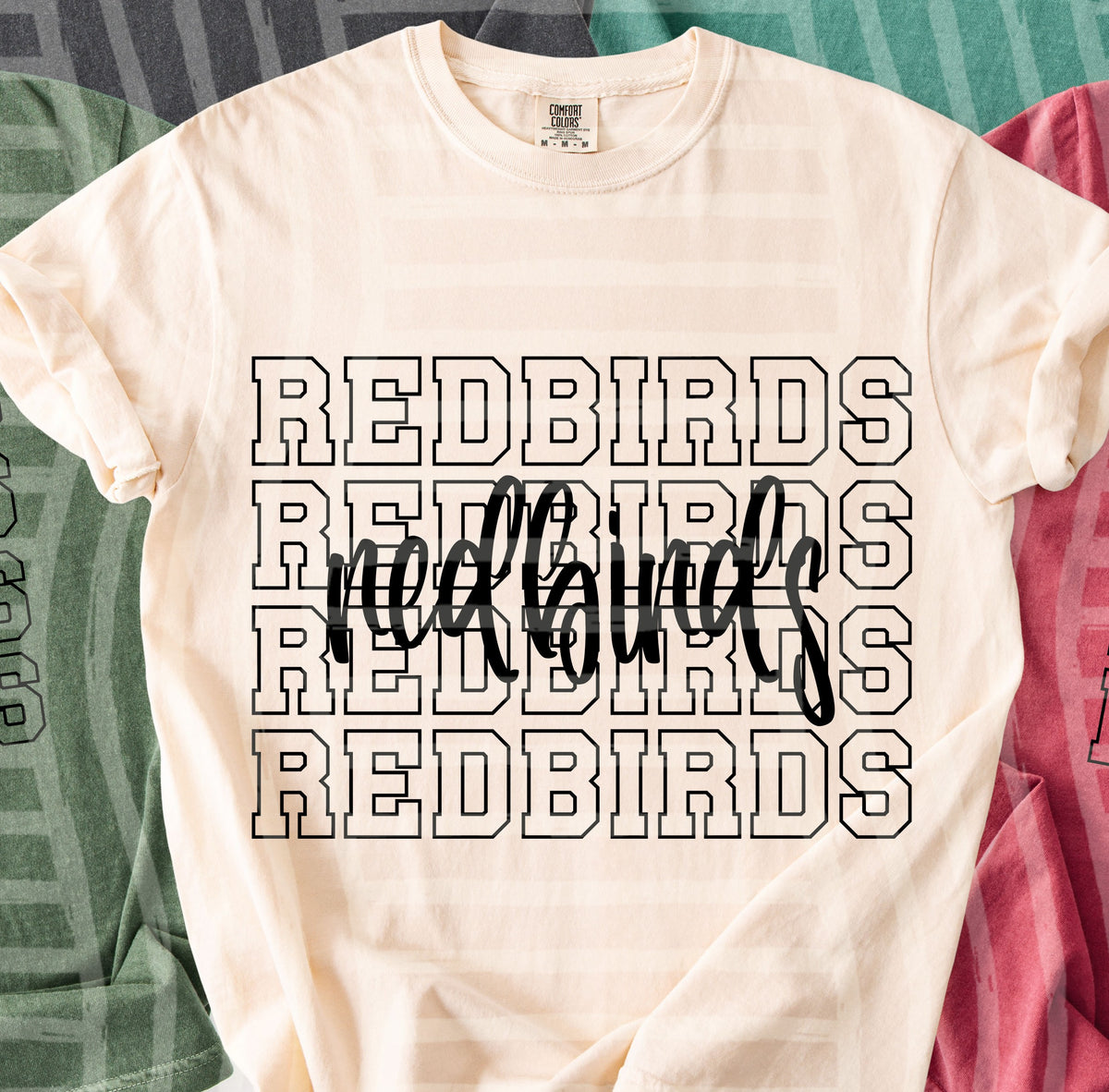 redbirds simple stacked outlines (Caplinger) DTF Transfer