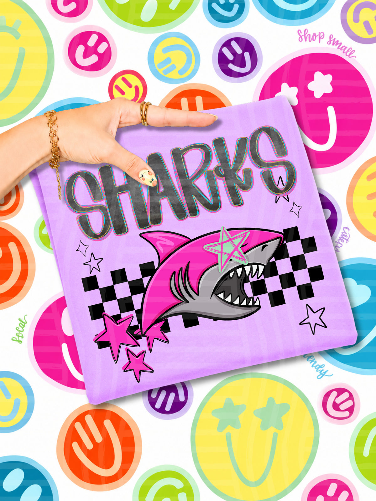 sharks starry eyed checks (CAPLINGER) DTF Transfer