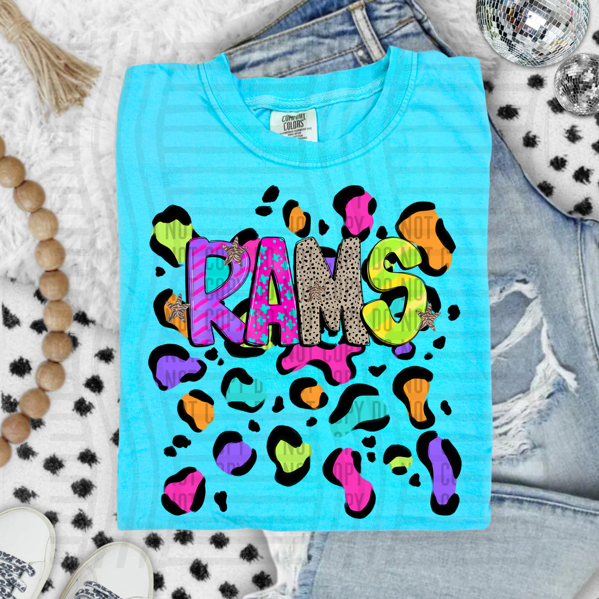 Rams Funky Mix Up Leopard Mascot (Caplinger) DTF transfer