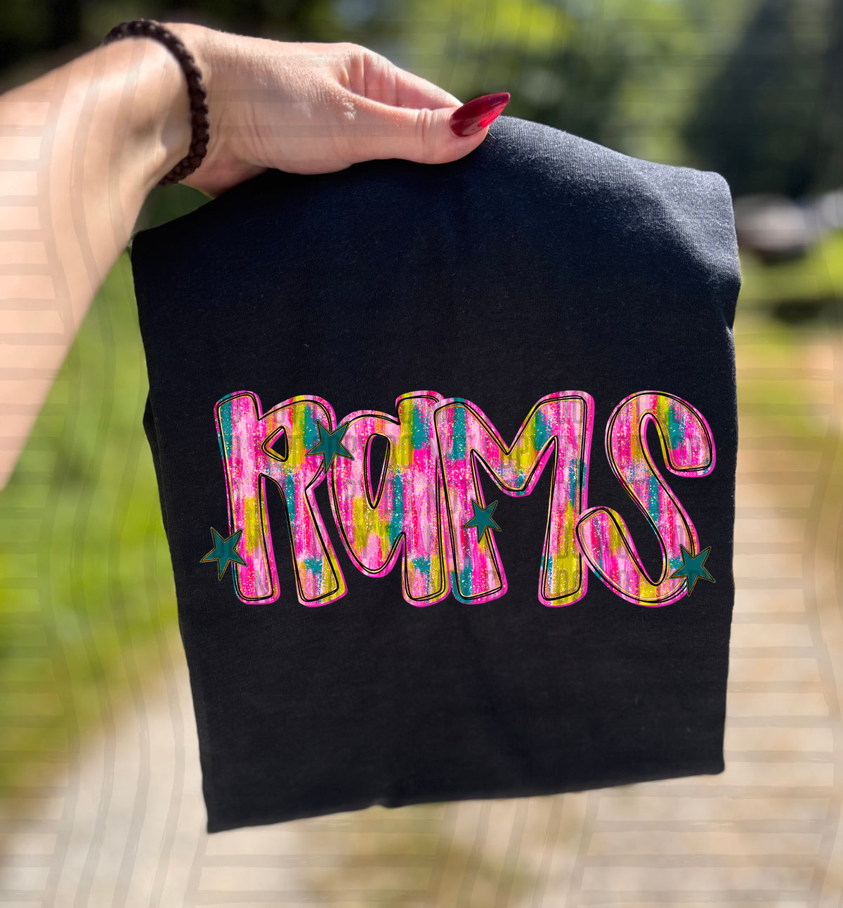 Rams Pink Brushstroke (Caplinger) DTF Transfers