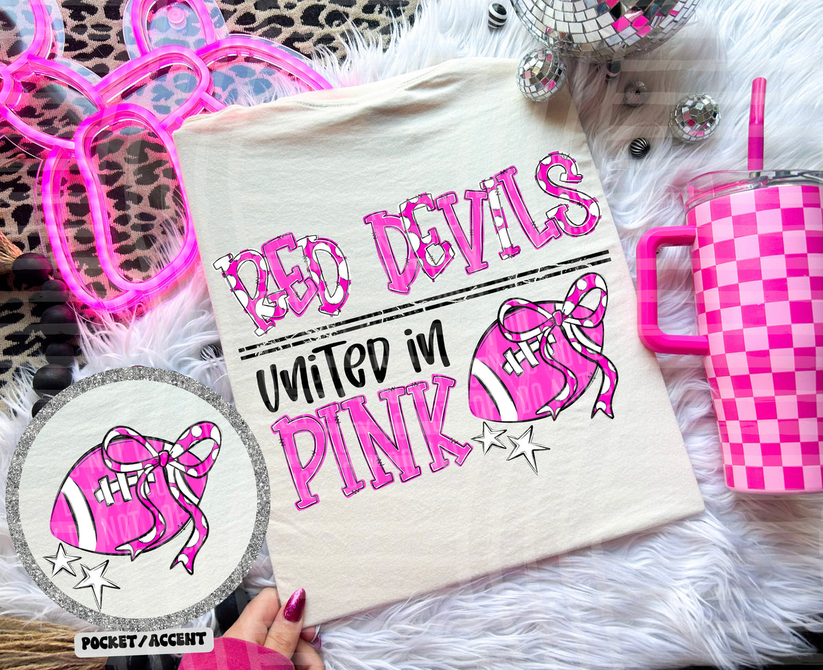 red devils united in pink (caplinger) DTF transfer