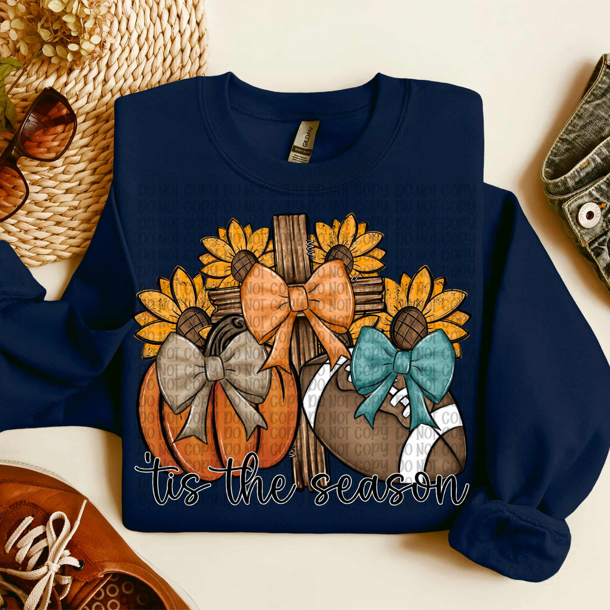 Tis the Season cross and football (VP) DTF transfer